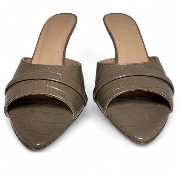 Malone Souliers Women's Julia Taupe Slip-On Heeled Sandals 38.5 NWT - Picture 5 of 14
